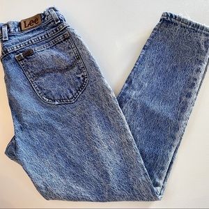 Vintage Lee Acid Wash High Rise Denim Jeans